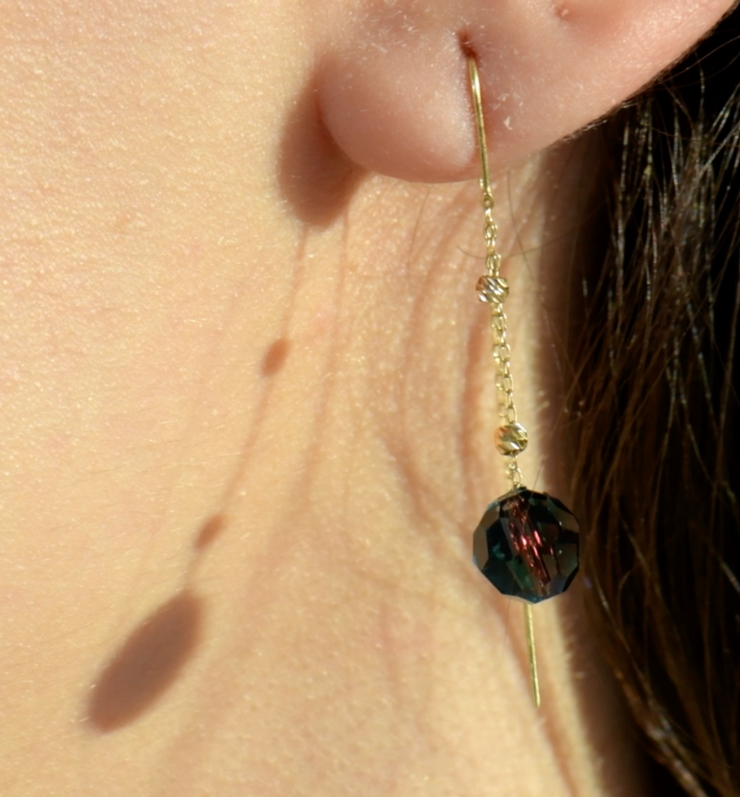 Boucles D'oreilles en or 18K avec Pierres Naturelles